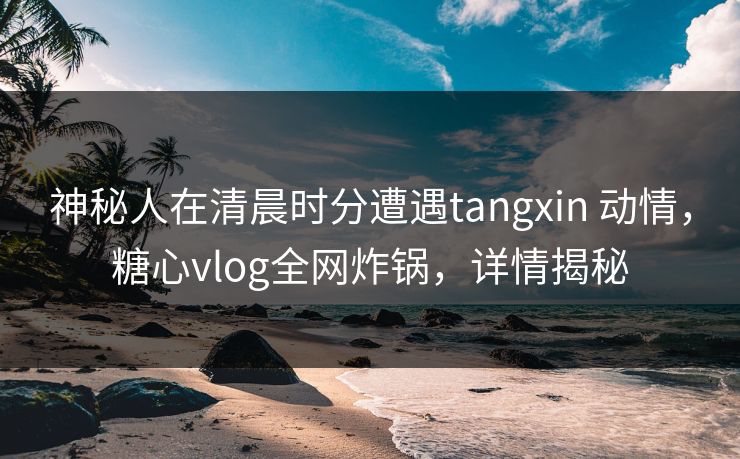 神秘人在清晨时分遭遇tangxin 动情，糖心vlog全网炸锅，详情揭秘