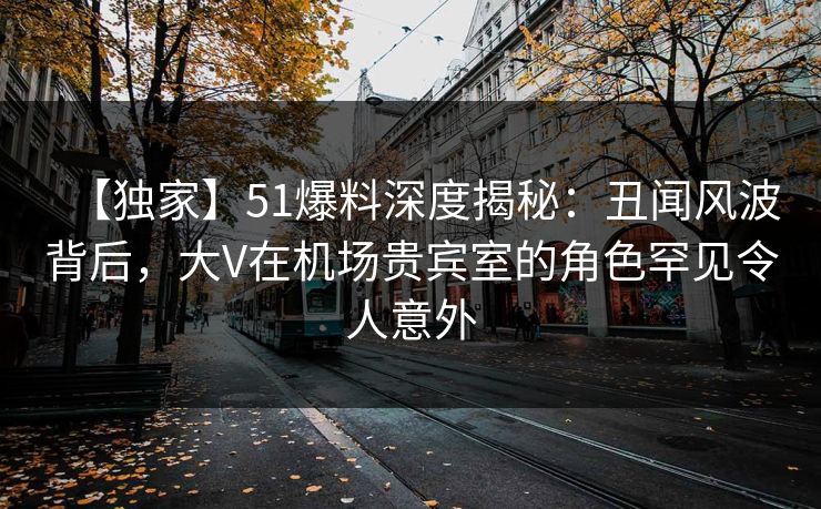 【独家】51爆料深度揭秘：丑闻风波背后，大V在机场贵宾室的角色罕见令人意外
