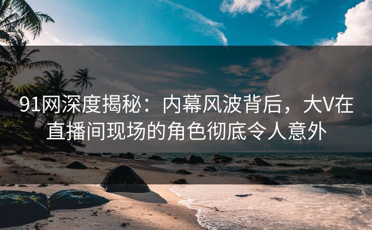 91网深度揭秘：内幕风波背后，大V在直播间现场的角色彻底令人意外
